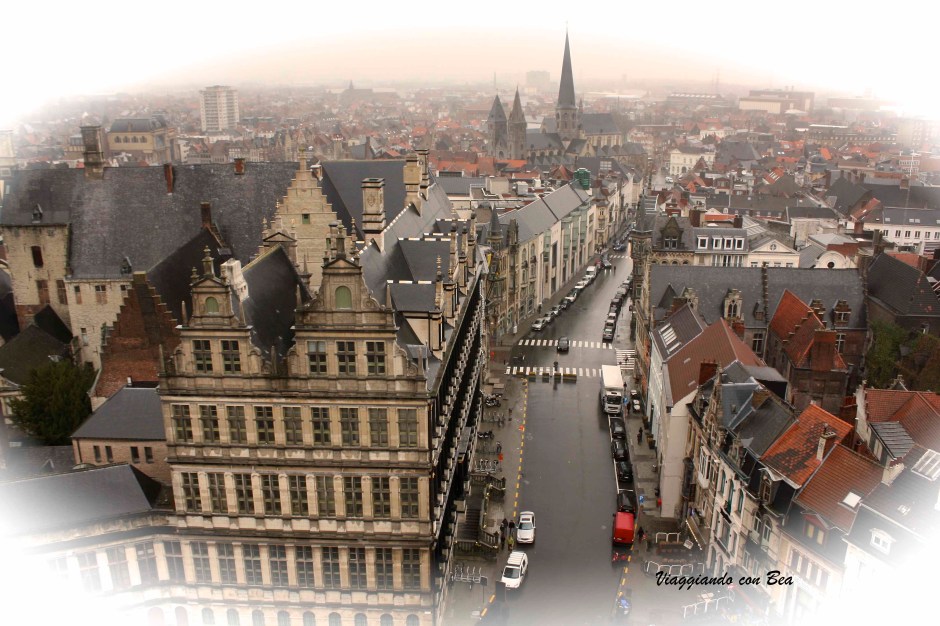 veduta sui tetti di Gand dal Belfort